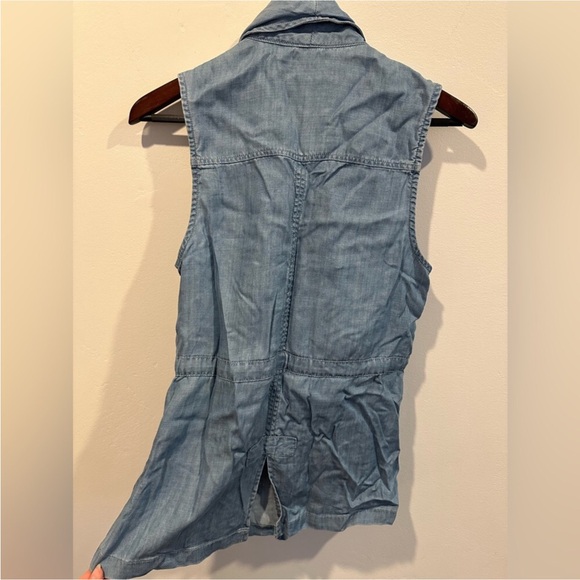 The Limited | Utility Denim Drawstring Vest - XS Layering Chambray - Picture 5 of 5